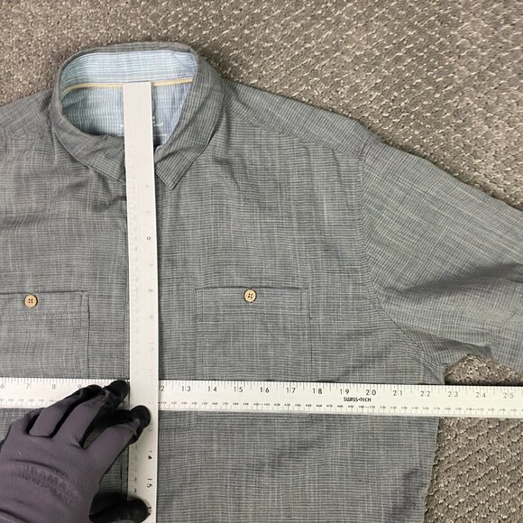 Kuhl Karib Short Sleeve Button Down Shirt Men's Medium Gray Hiking Outdoors 7460 - Picture 8 of 10